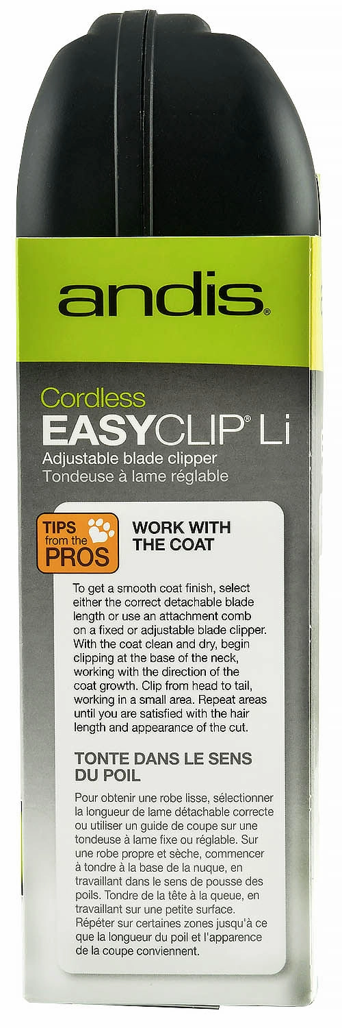Andis EasyClip Cordless Lithium Clipper Kit, 11 piece