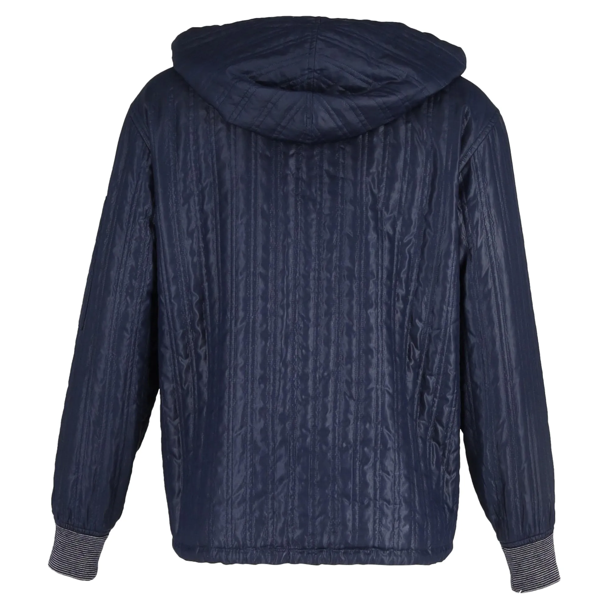 A.P.C. Quilted Zipped Jacket in Navy Blue Polyester