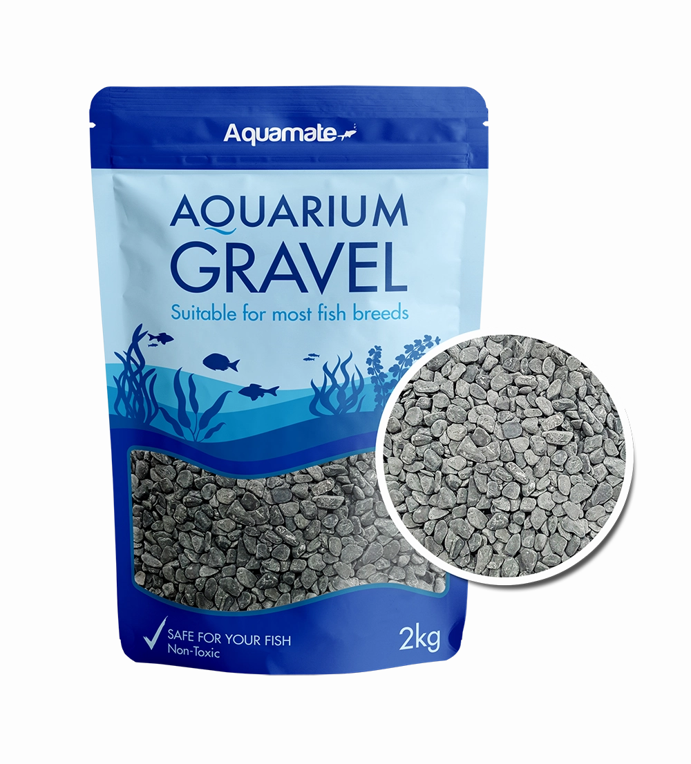 Aquamate - Natural Gravel 2kg (Dark Black)