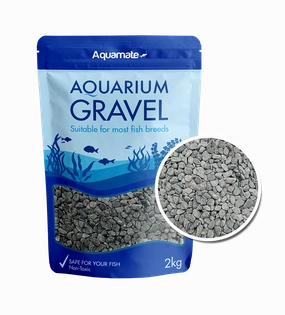 Aquamate - Natural Gravel 2kg (Dark Black)