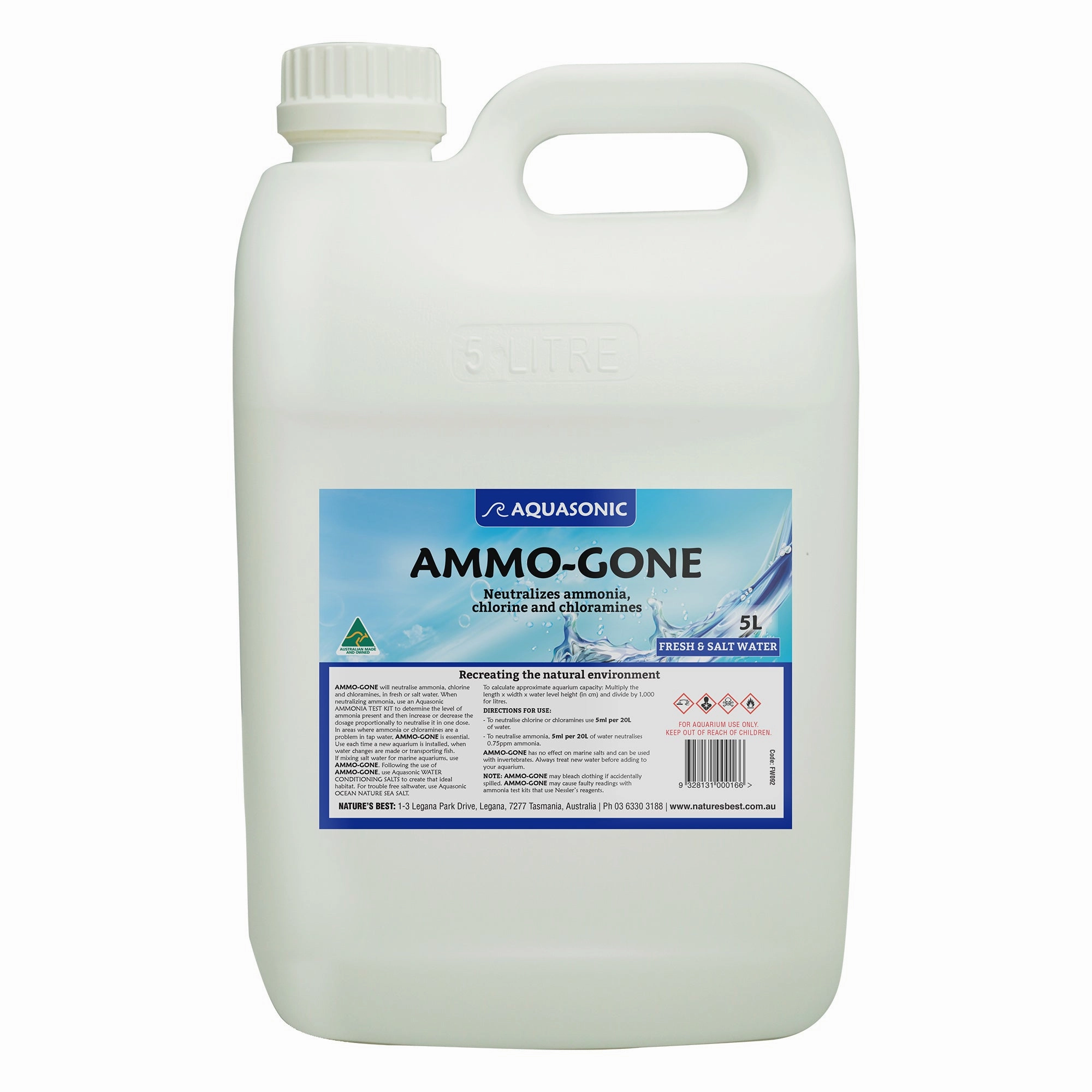 Aquasonic - Ammo-Gone Water Conditioner (5L)