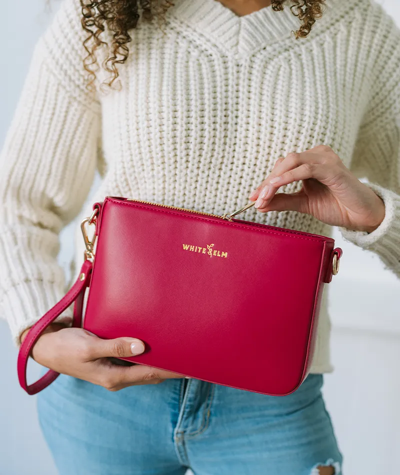 Ara Convertible Crossbody Clutch - Cranberry - [OUTLET RETIRED FINAL SALE]