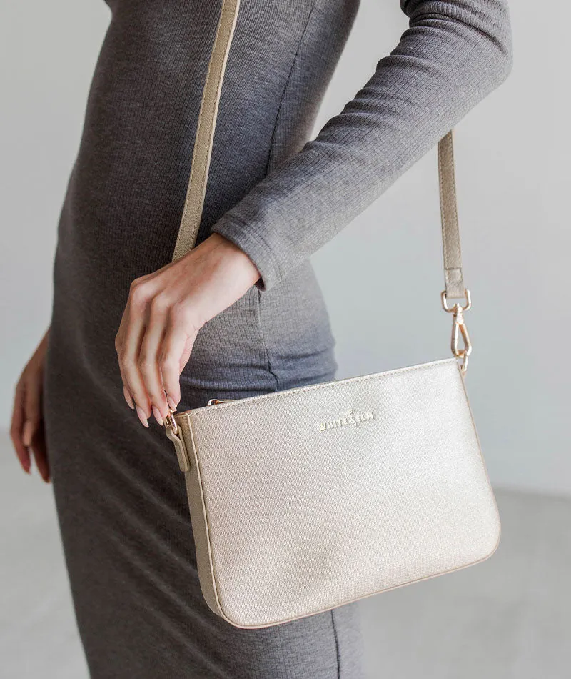 Ara Convertible Crossbody Clutch - Gold Sparkle - [OUTLET RETIRED FINAL SALE]