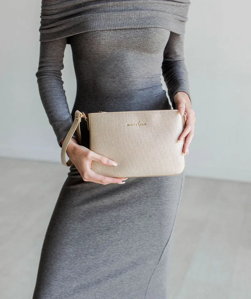 Ara Convertible Crossbody Clutch - Gold Sparkle - [OUTLET RETIRED FINAL SALE]