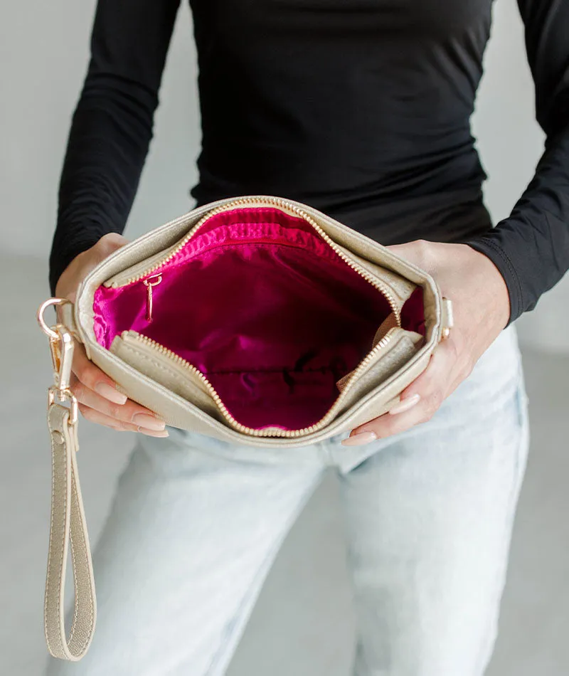 Ara Convertible Crossbody Clutch - Gold Sparkle - [OUTLET RETIRED FINAL SALE]