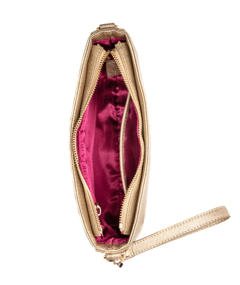 Ara Convertible Crossbody Clutch - Gold Sparkle - [OUTLET RETIRED FINAL SALE]