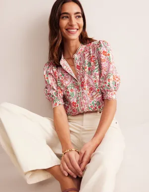 Ara Short Sleeve Top-Multi, Foliage Bud