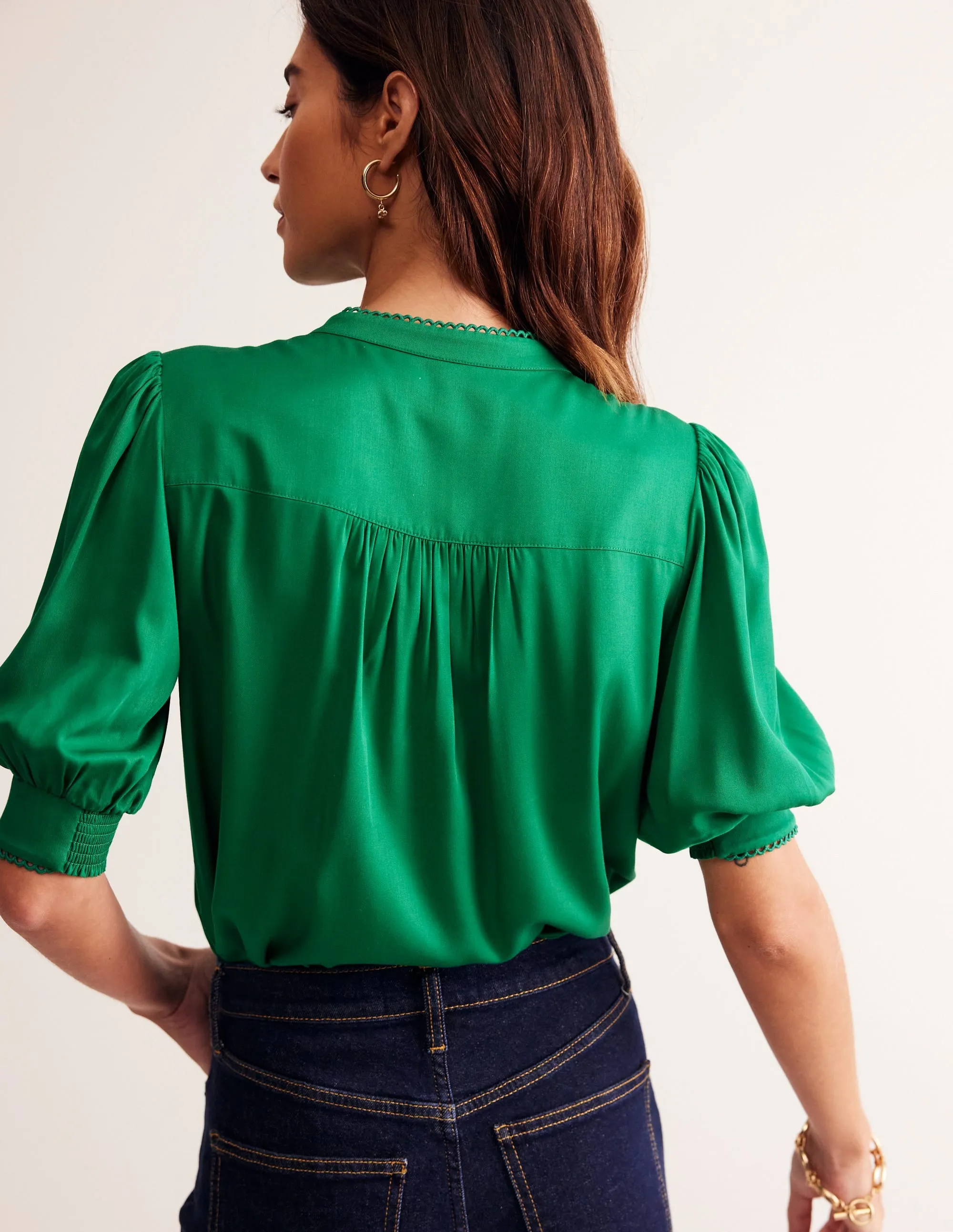 Ara Short Sleeve Top-Rich Emerald