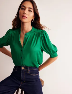 Ara Short Sleeve Top-Rich Emerald