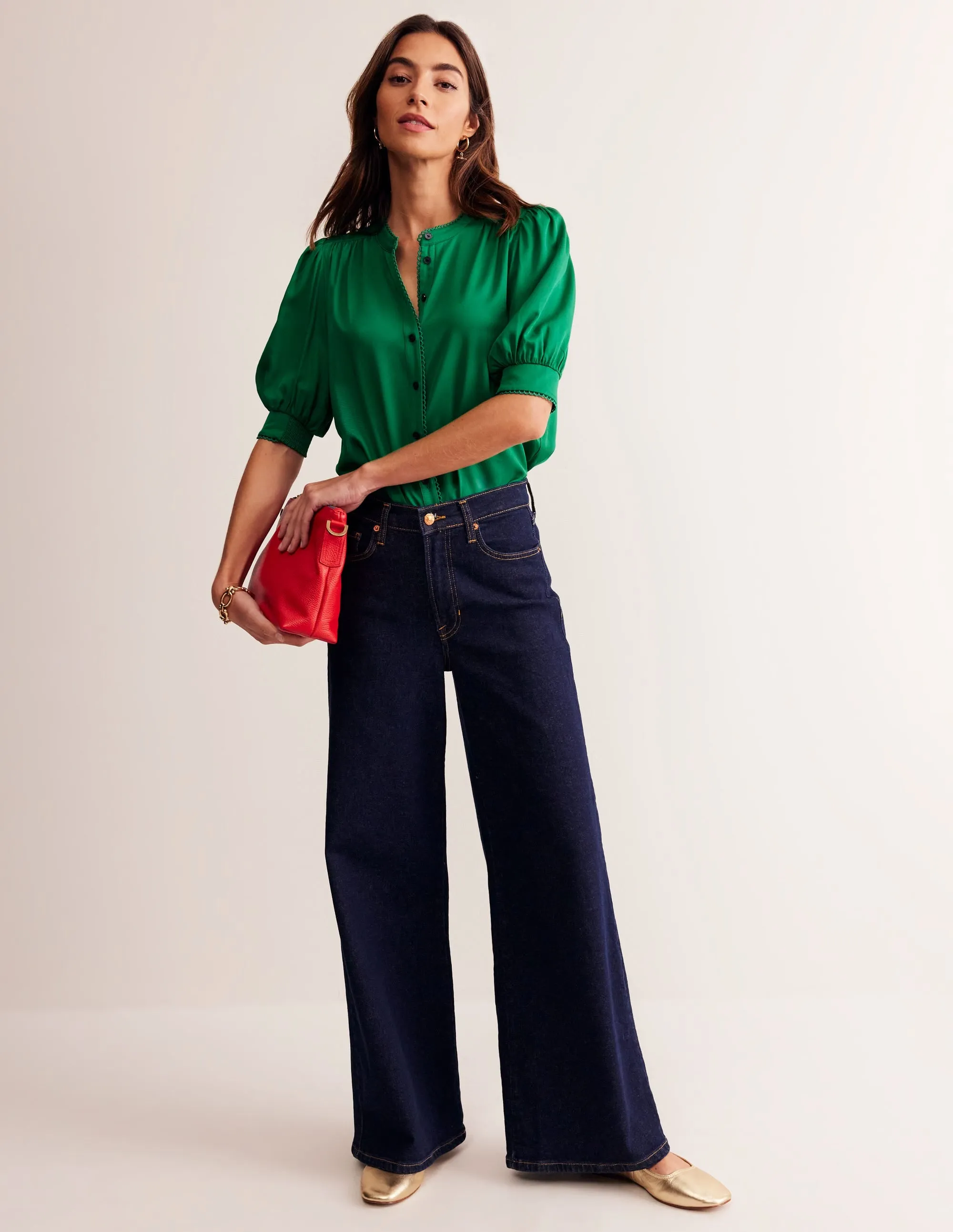 Ara Short Sleeve Top-Rich Emerald