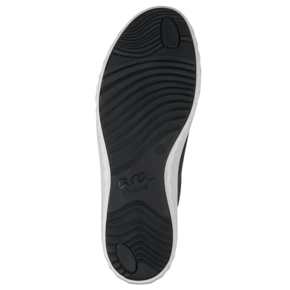 Ara Women's Alexandria Black Leather/White Sole Ara Shoes