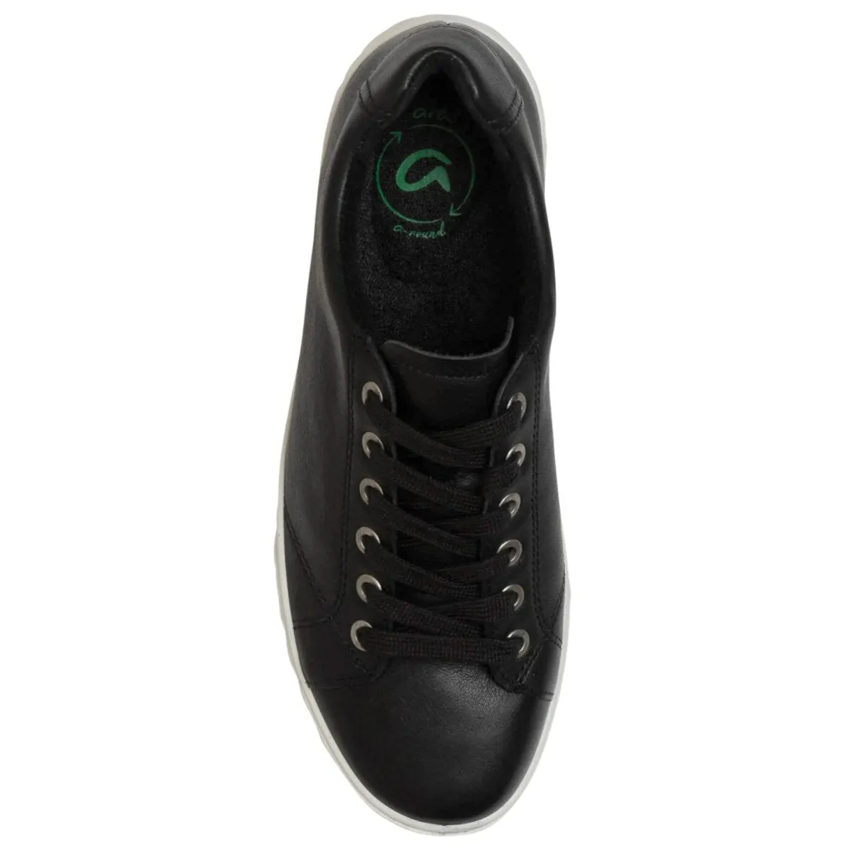 Ara Women's Alexandria Black Leather/White Sole Ara Shoes