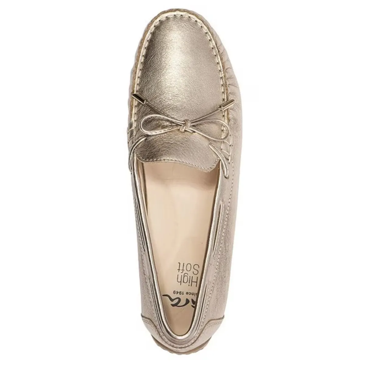 Ara Women's Amarillo Driving Moccasin Platinum Metallic Leather Ara Shoes