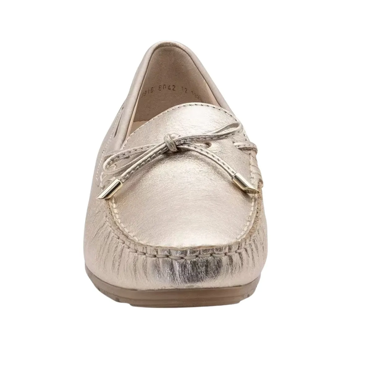Ara Women's Amarillo Driving Moccasin Platinum Metallic Leather Ara Shoes