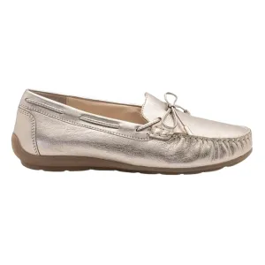 Ara Women's Amarillo Driving Moccasin Platinum Metallic Leather Ara Shoes