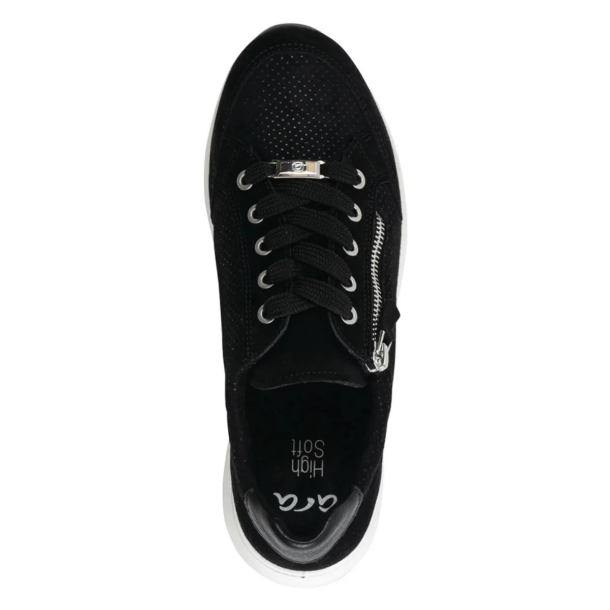 Ara Women's Oleanna Black Puntikid Suede Ara Shoes