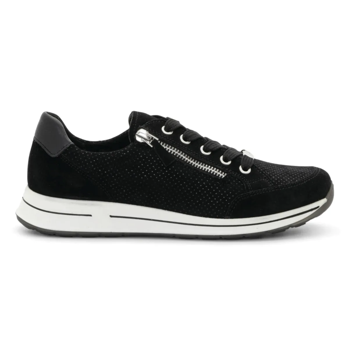 Ara Women's Oleanna Black Puntikid Suede Ara Shoes