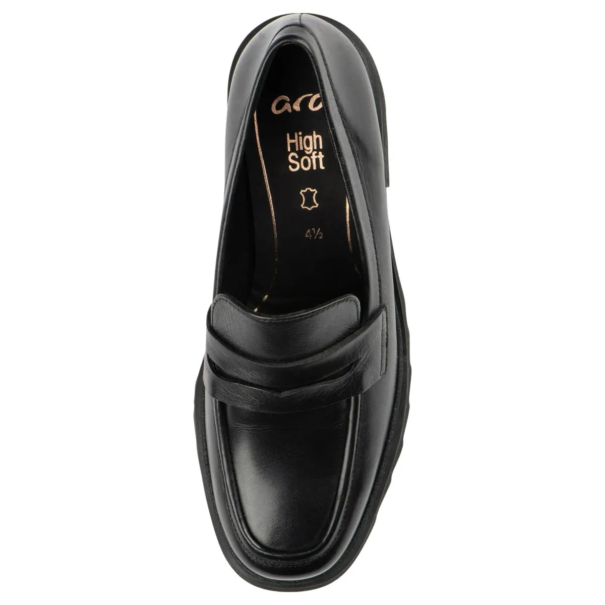 Ara Women's Prism Platform Penny Black Calf Leather Ara Shoes