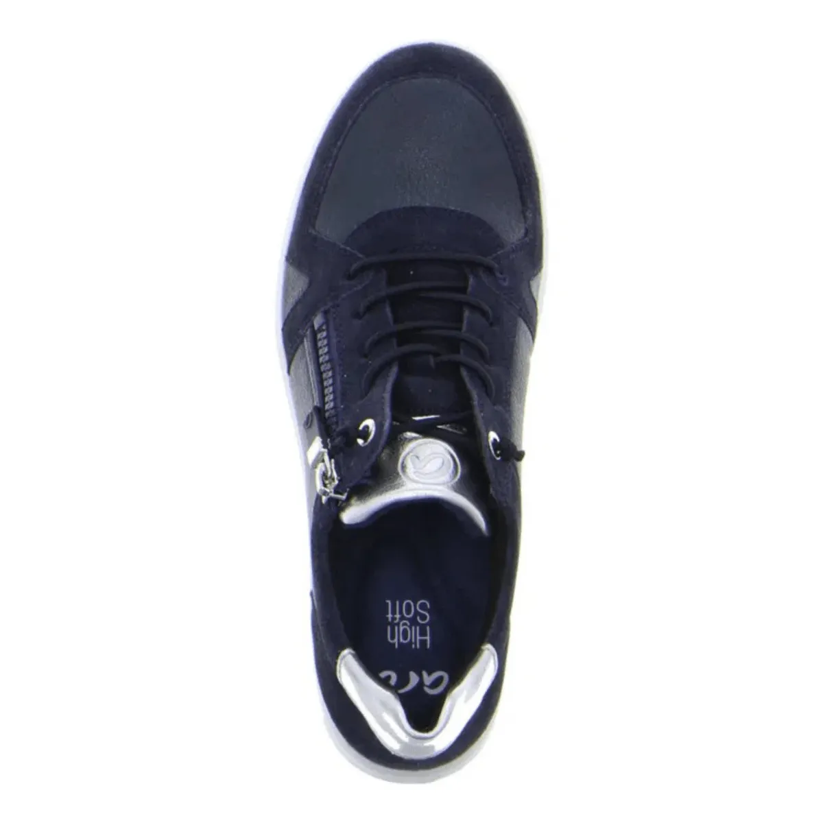 Ara Women's Riviera Navy/Silver Metallic Leather