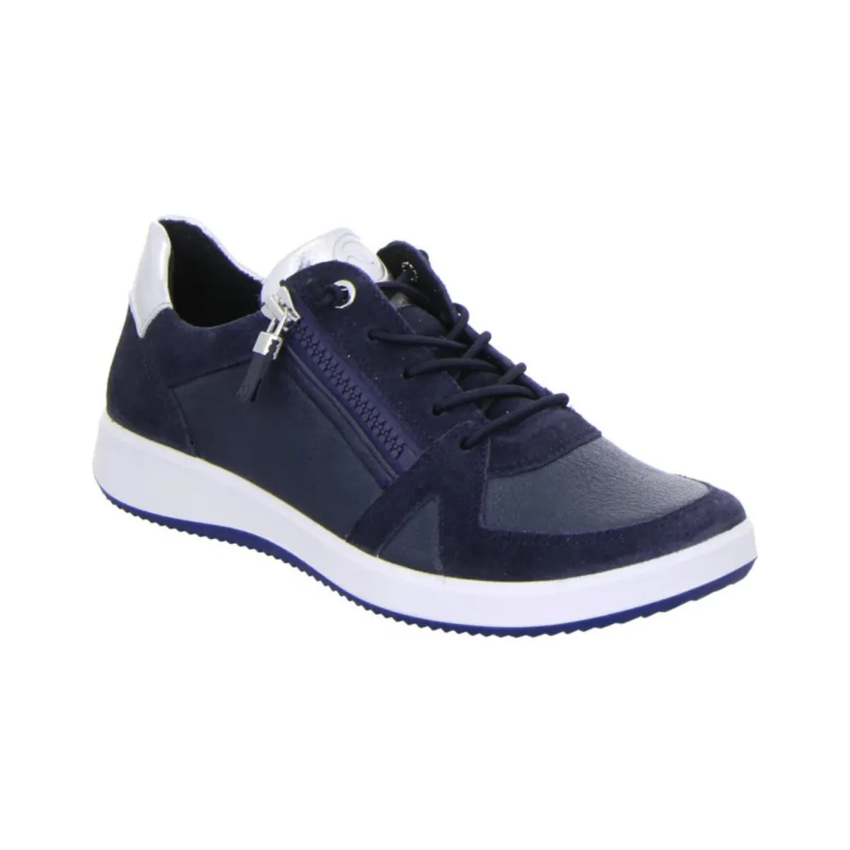 Ara Women's Riviera Navy/Silver Metallic Leather