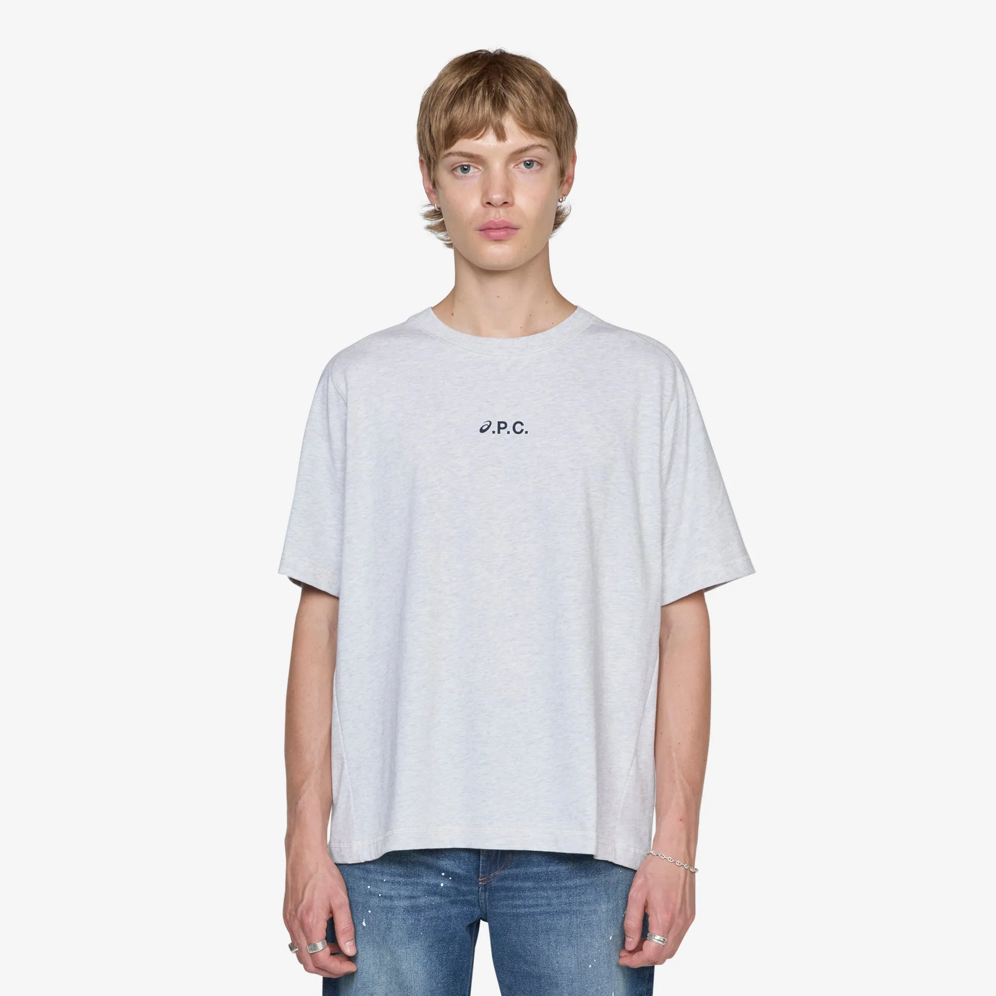Asics x Wind T-Shirt Heathered Light Grey A.P.C. Clothing