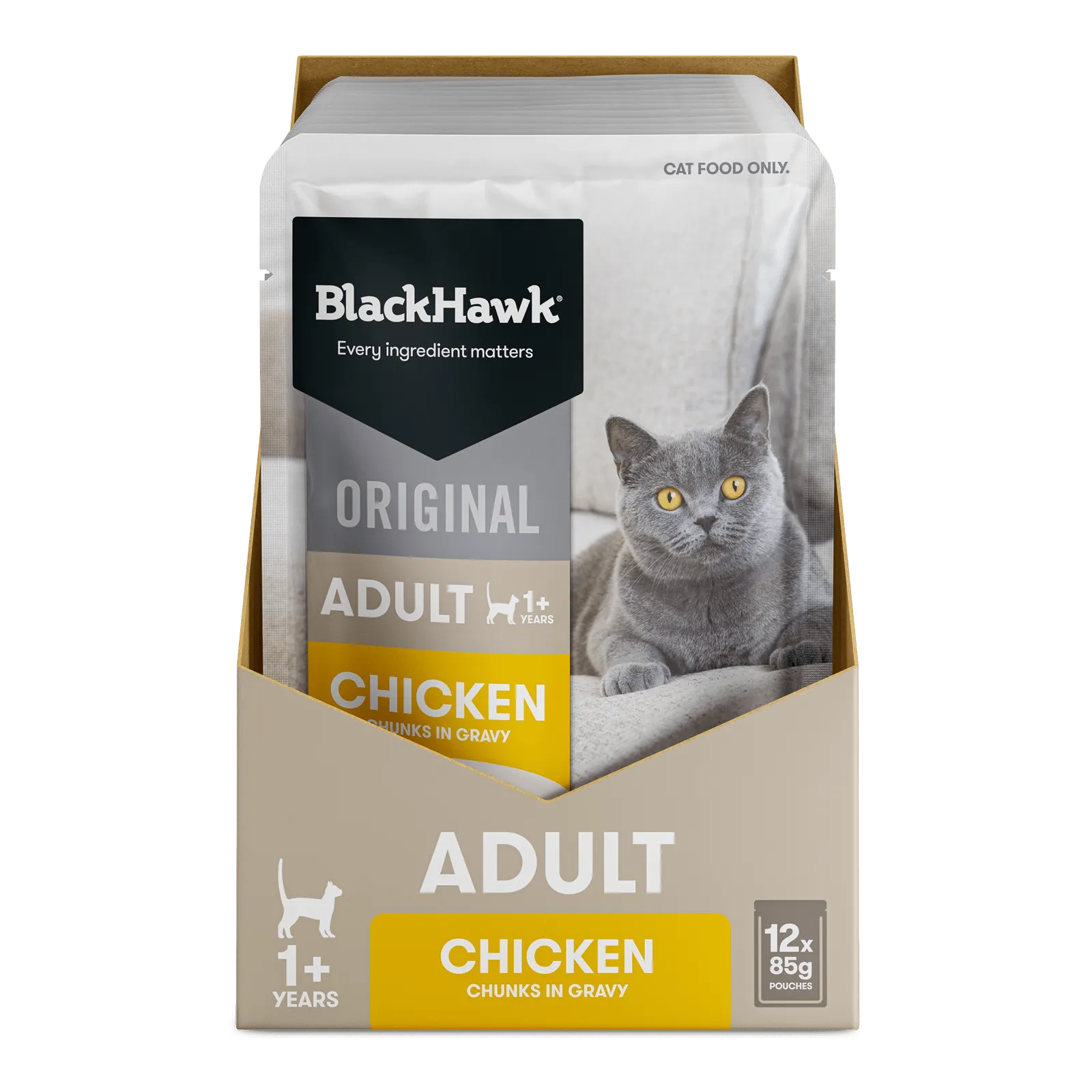 Black Hawk Original Cat Food Pouch Adult Chicken in Gravy