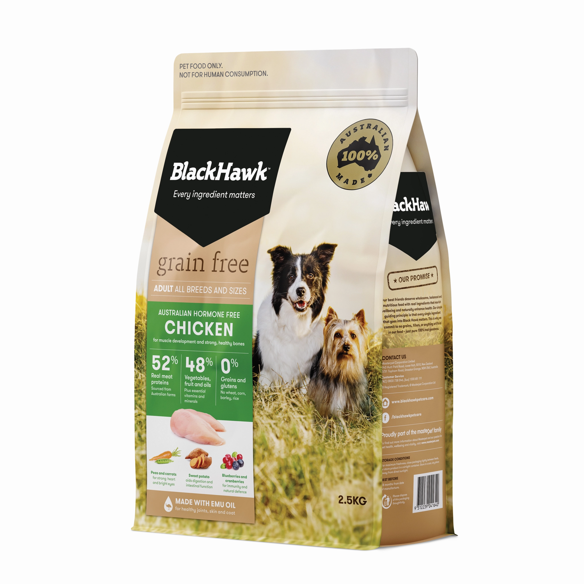 Black Hawk - Grain Free Chicken Dog Dry Food (2.5kg)