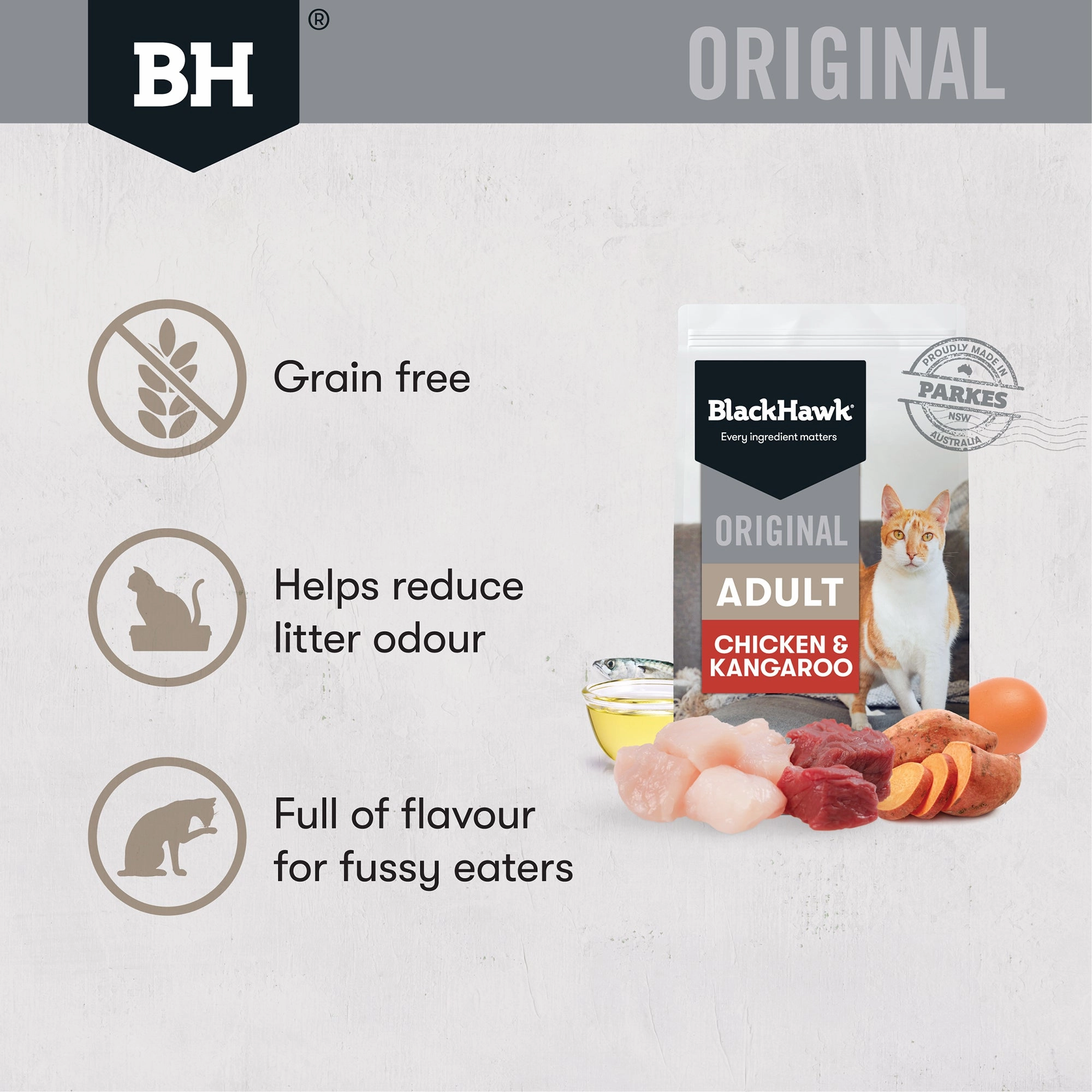 Black Hawk - Original Chicken & Kangaroo Cat Dry Food (2kg)