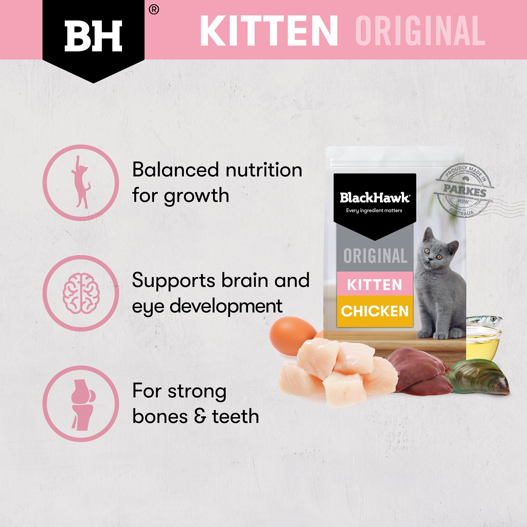 Black Hawk - Original Chicken Kitten Dry Food (2kg)