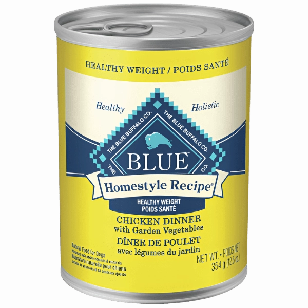 BLUE Homestyle Recipe Healthy Weight Chicken Dinner Canned Dog Food