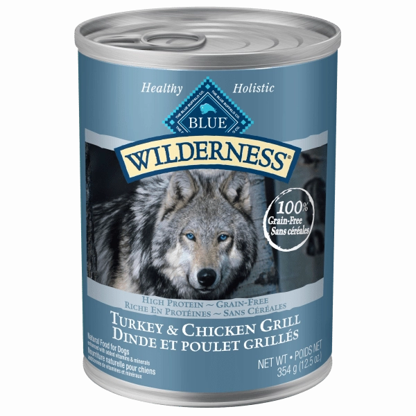 BLUE Wilderness Grain Free Turkey & Chicken Grill Canned Dog Food