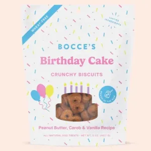 Bocce's Birthday Cake Crunchy Dog Biscuits