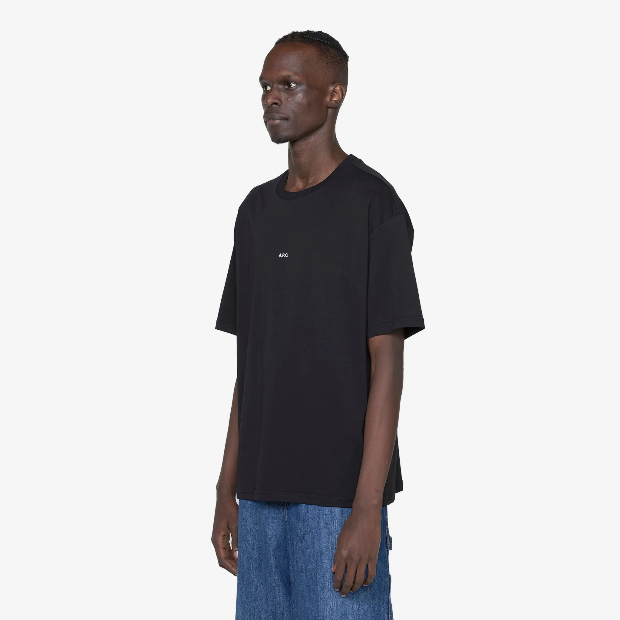 Boxy Micro Logo T-Shirt Black | White A.P.C. Clothing