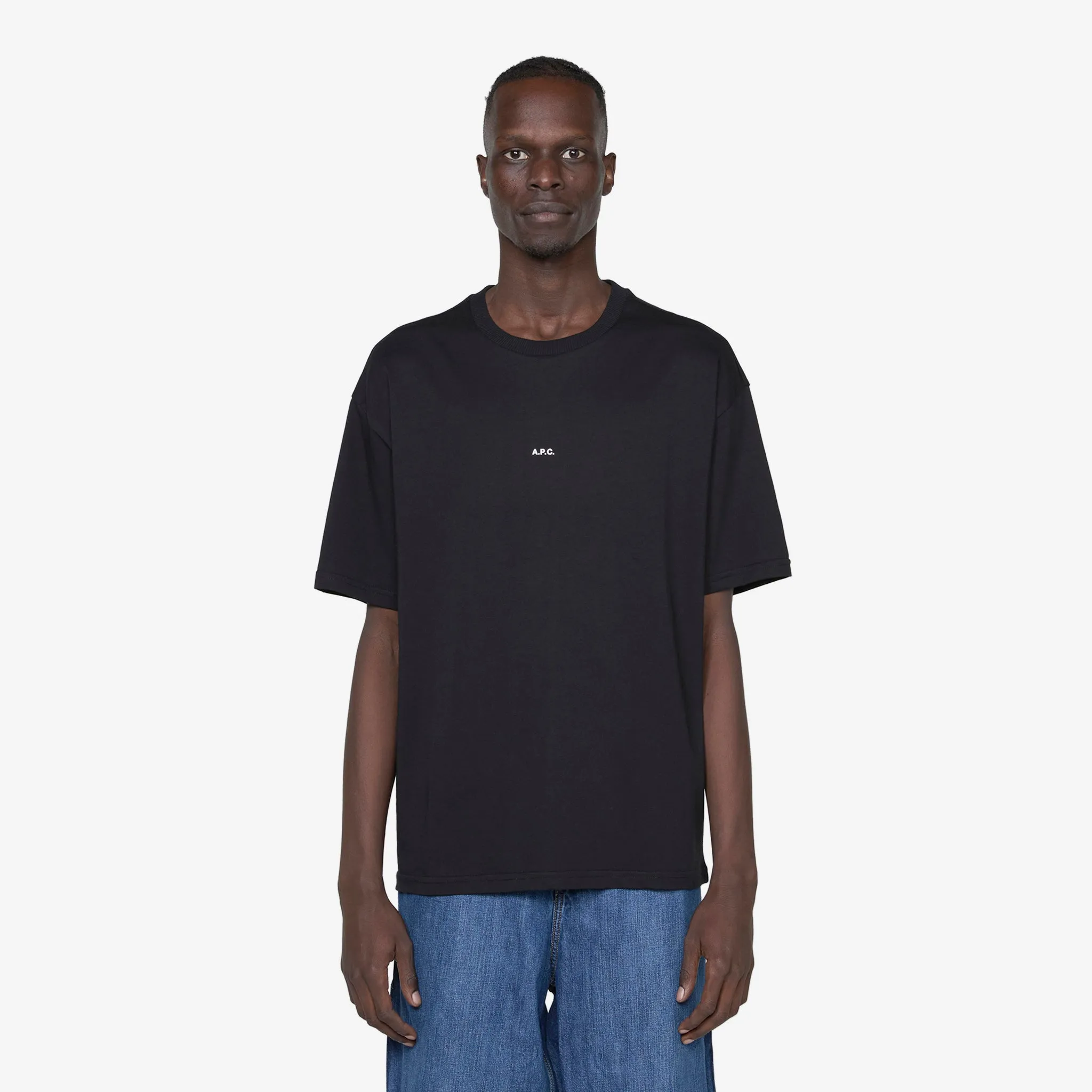 Boxy Micro Logo T-Shirt Black | White A.P.C. Clothing