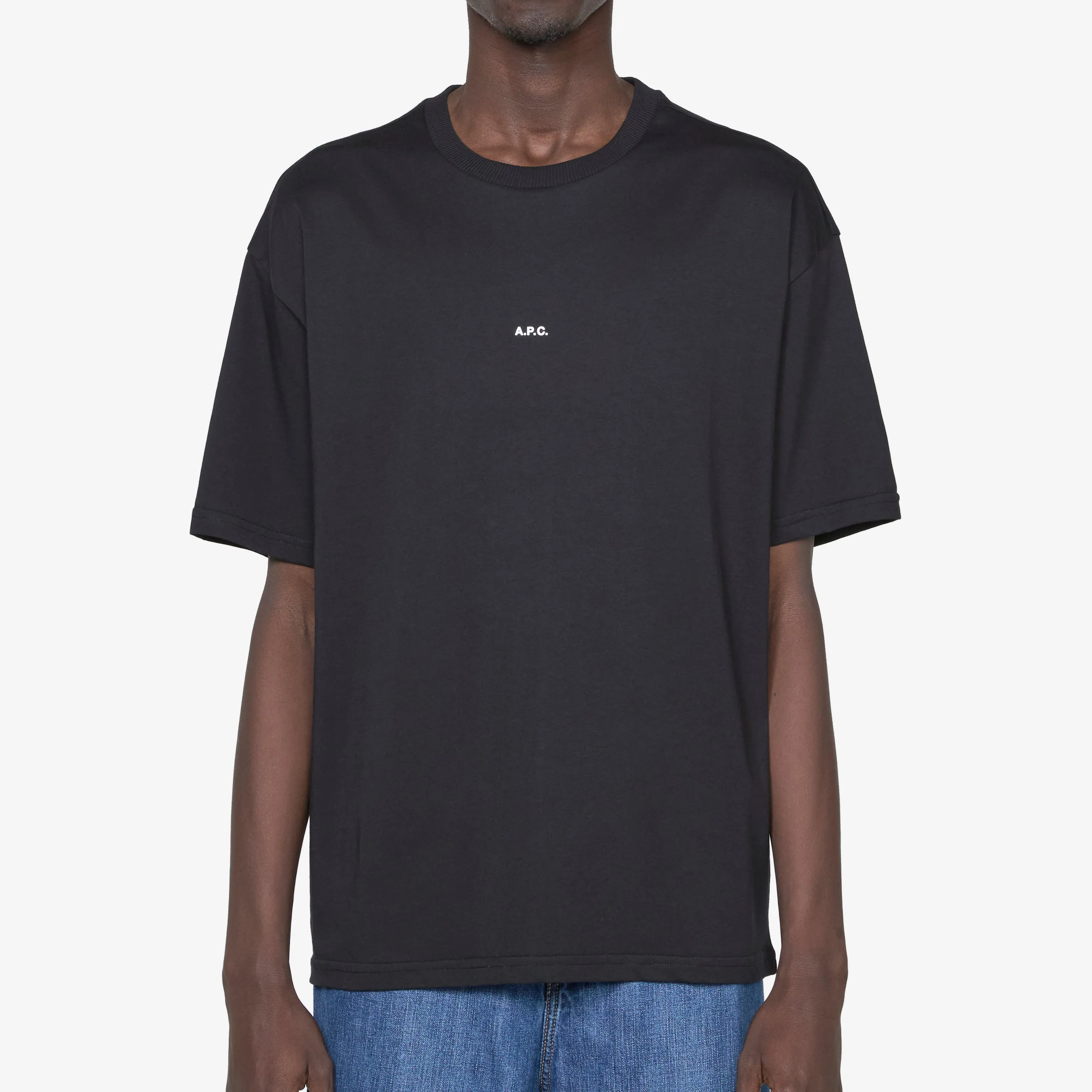 Boxy Micro Logo T-Shirt Black | White A.P.C. Clothing