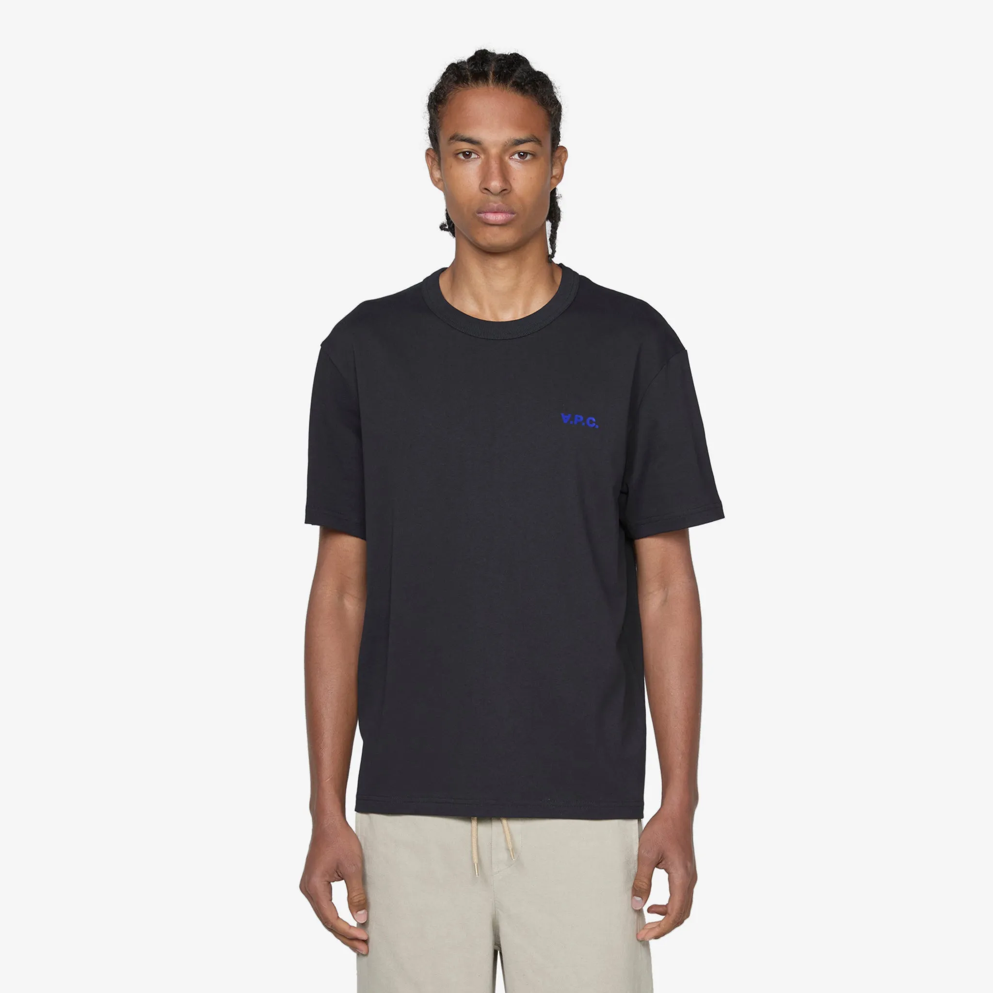 Boxy Petit VPC T-Shirt Black | Blue A.P.C. Clothing