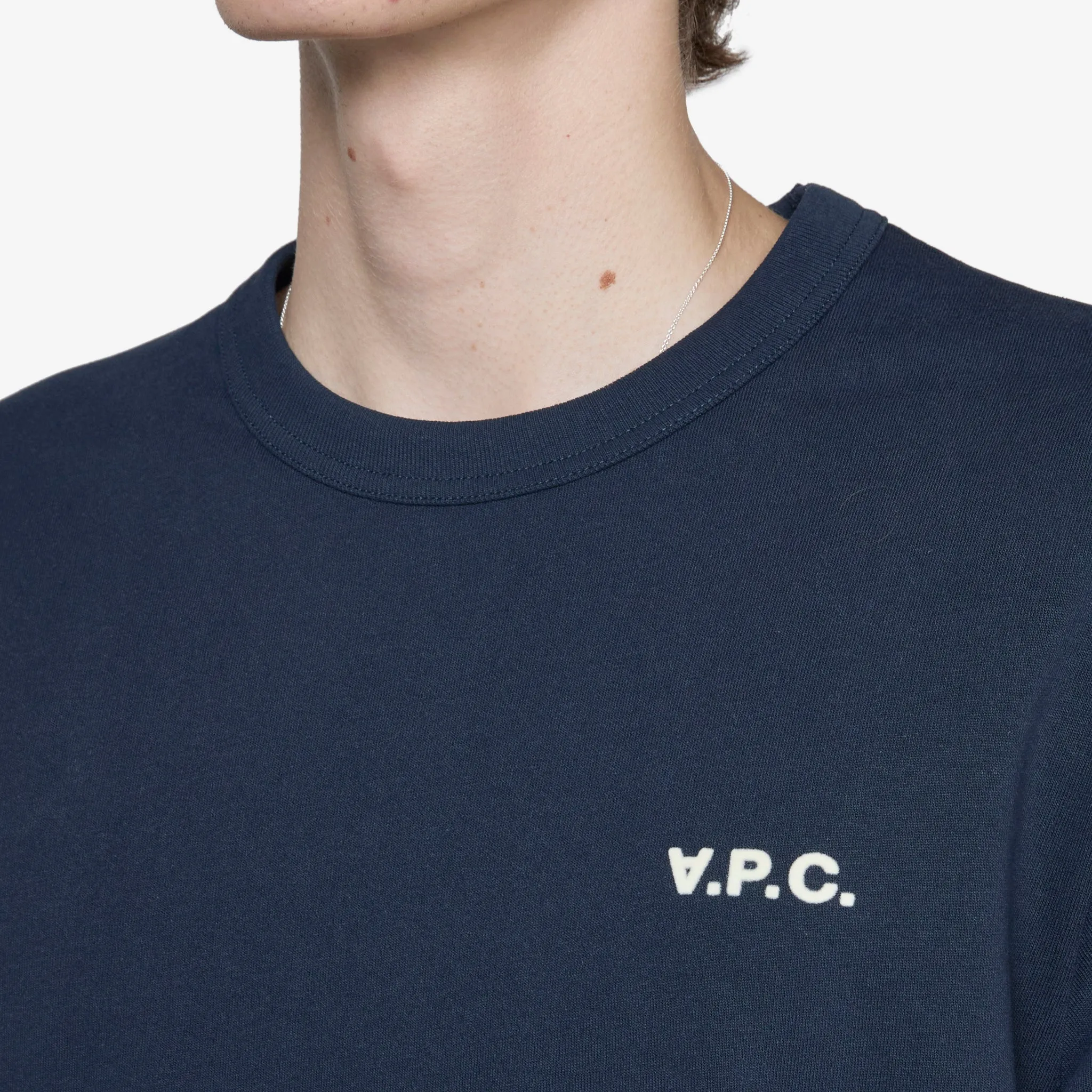 Boxy Petit VPC T-Shirt Dark Navy | Ecru A.P.C. Clothing