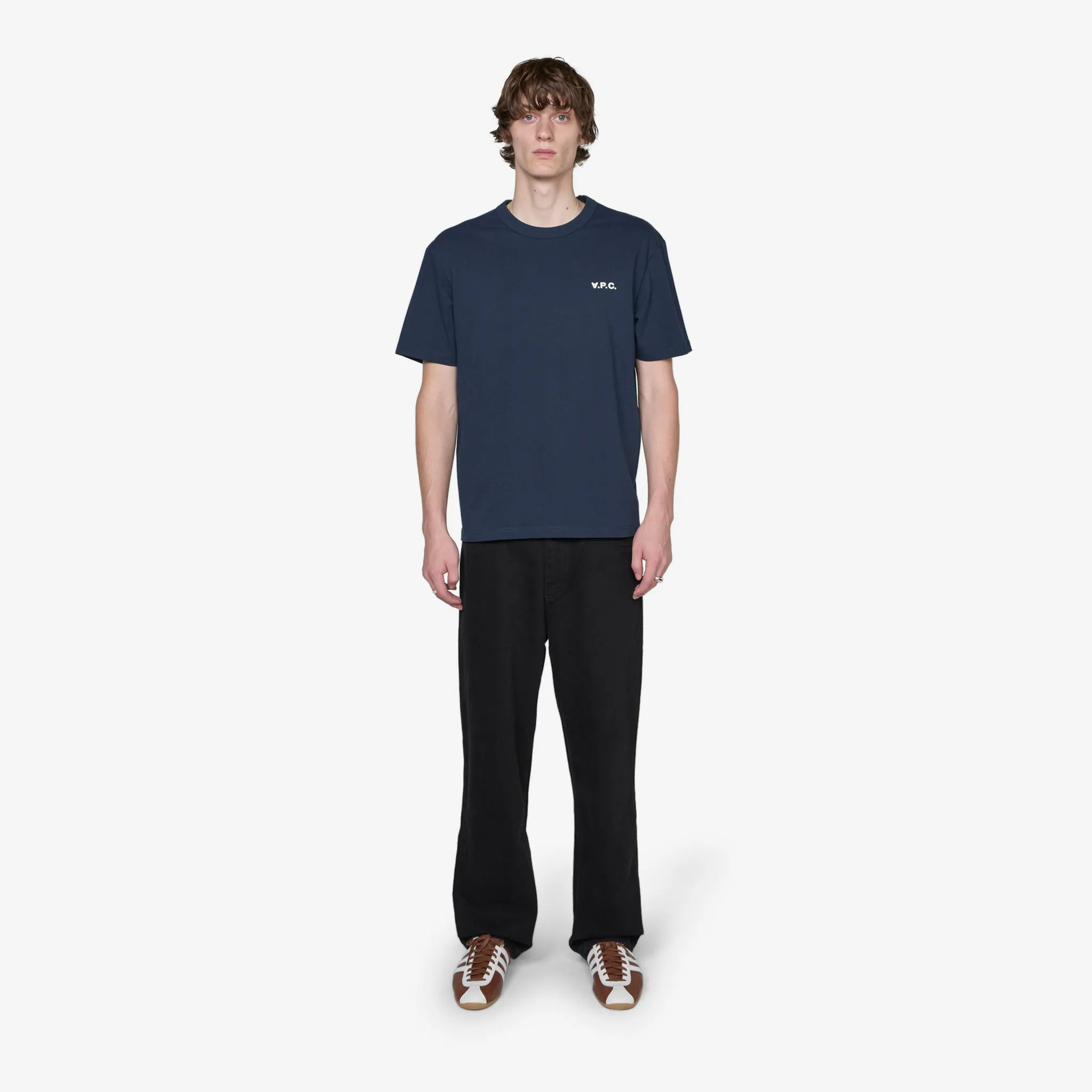 Boxy Petit VPC T-Shirt Dark Navy | Ecru A.P.C. Clothing