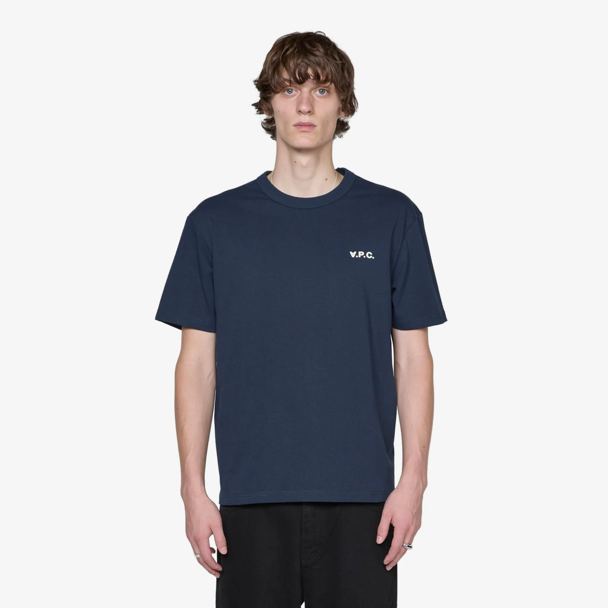 Boxy Petit VPC T-Shirt Dark Navy | Ecru A.P.C. Clothing
