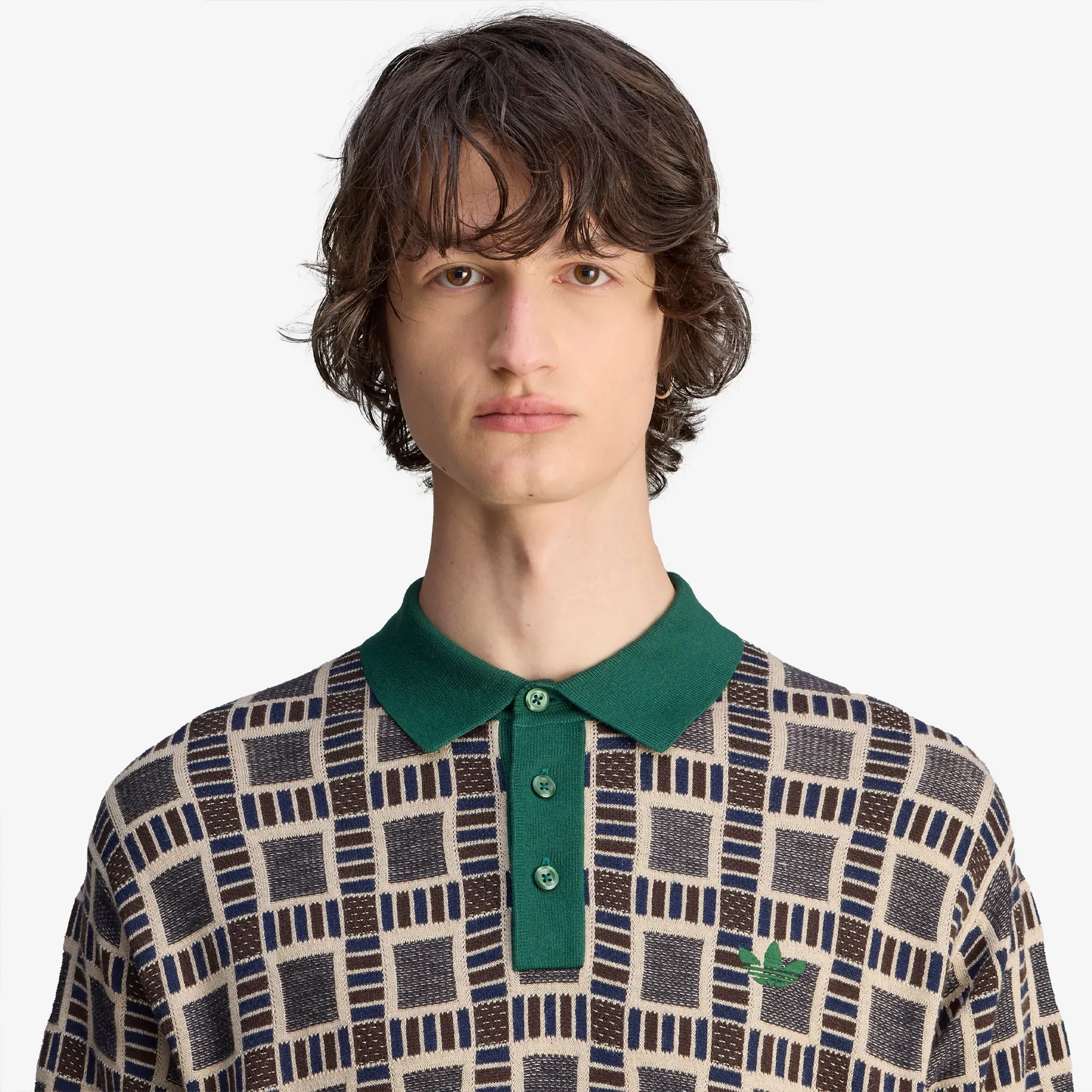 Brain Dead x Knit Polo Shirt Dust Sand adidas Clothing