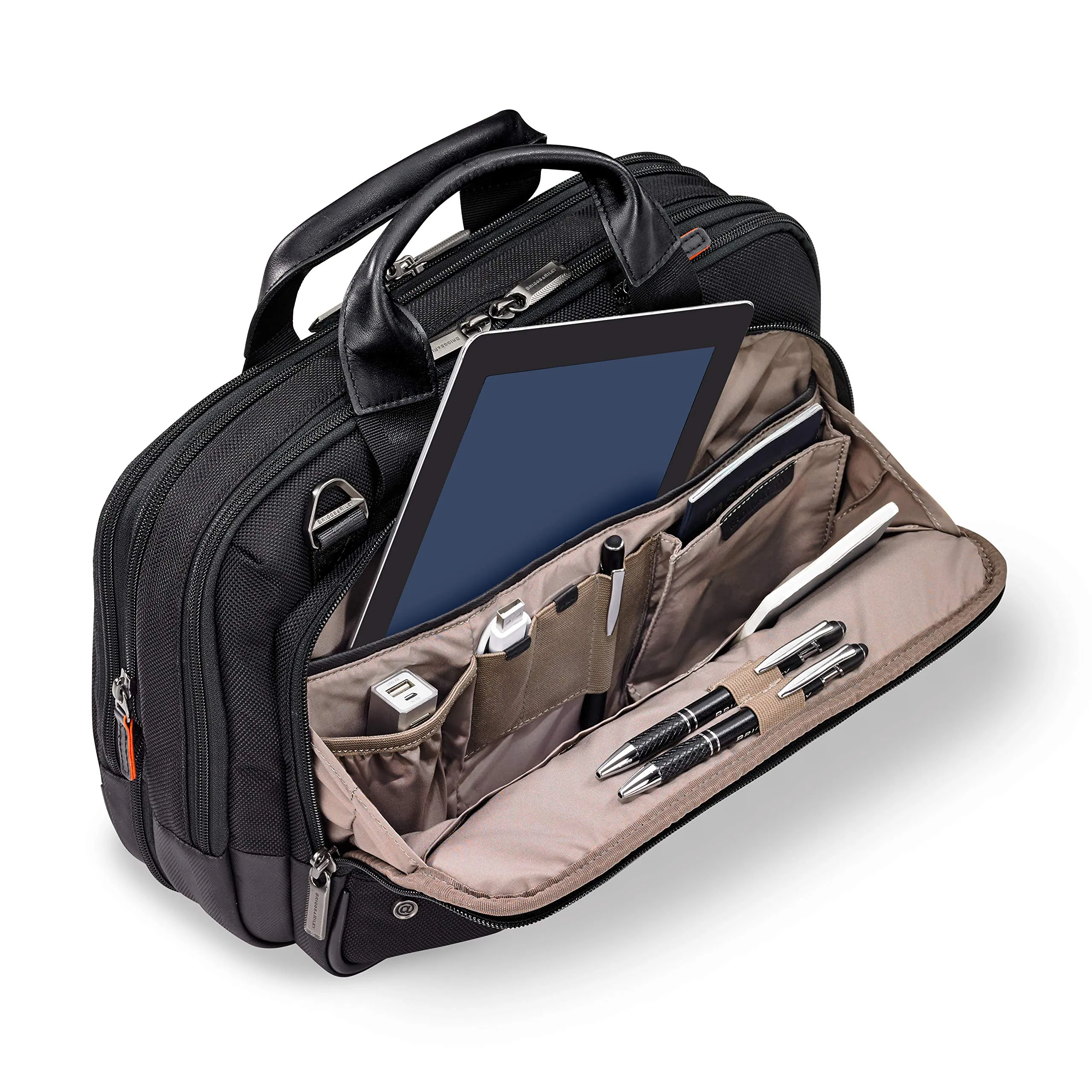 Briggs & Riley @work Leather Accent Medium Brief Bags Briggs-Riley