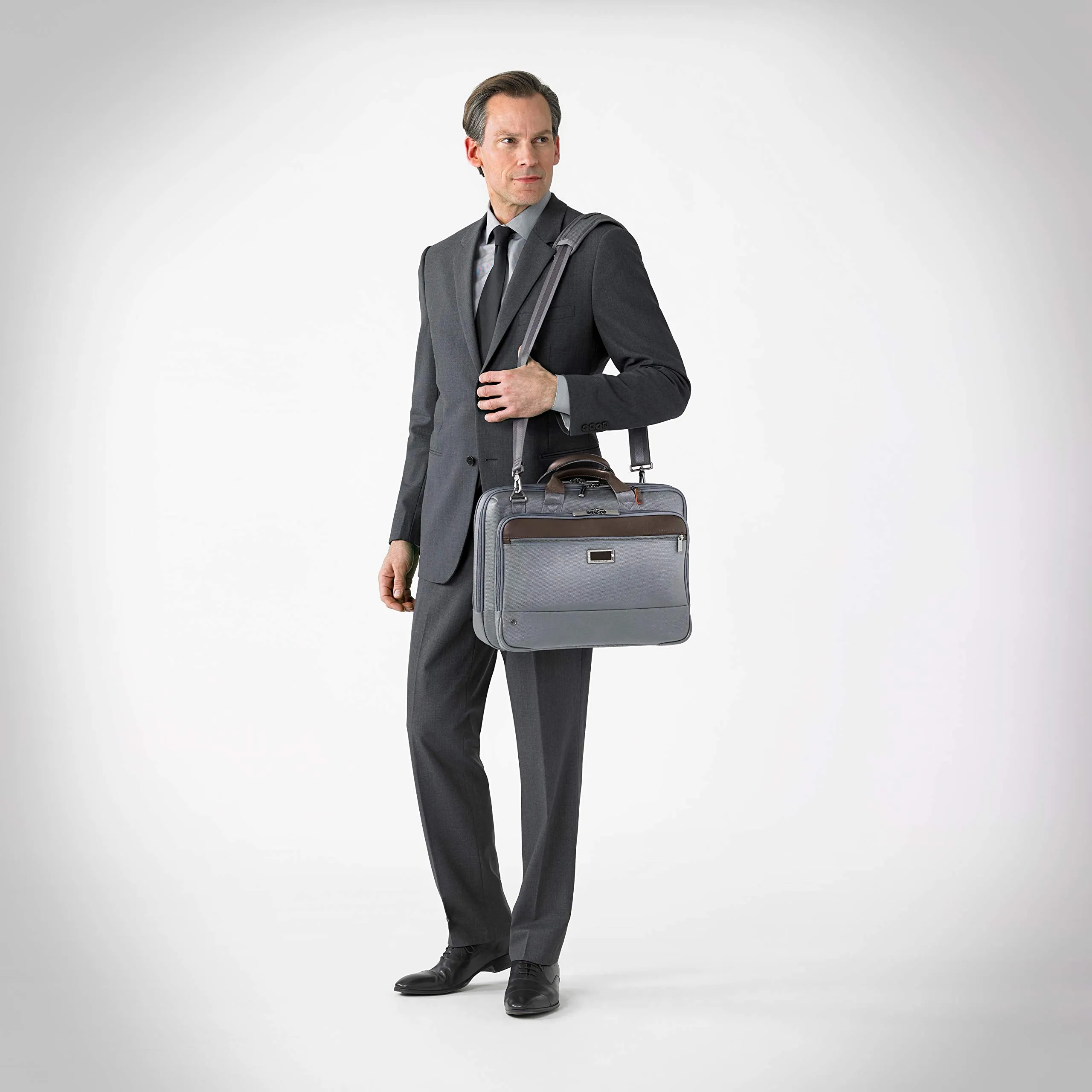 Briggs & Riley @work Leather Accent Medium Brief Bags Briggs-Riley