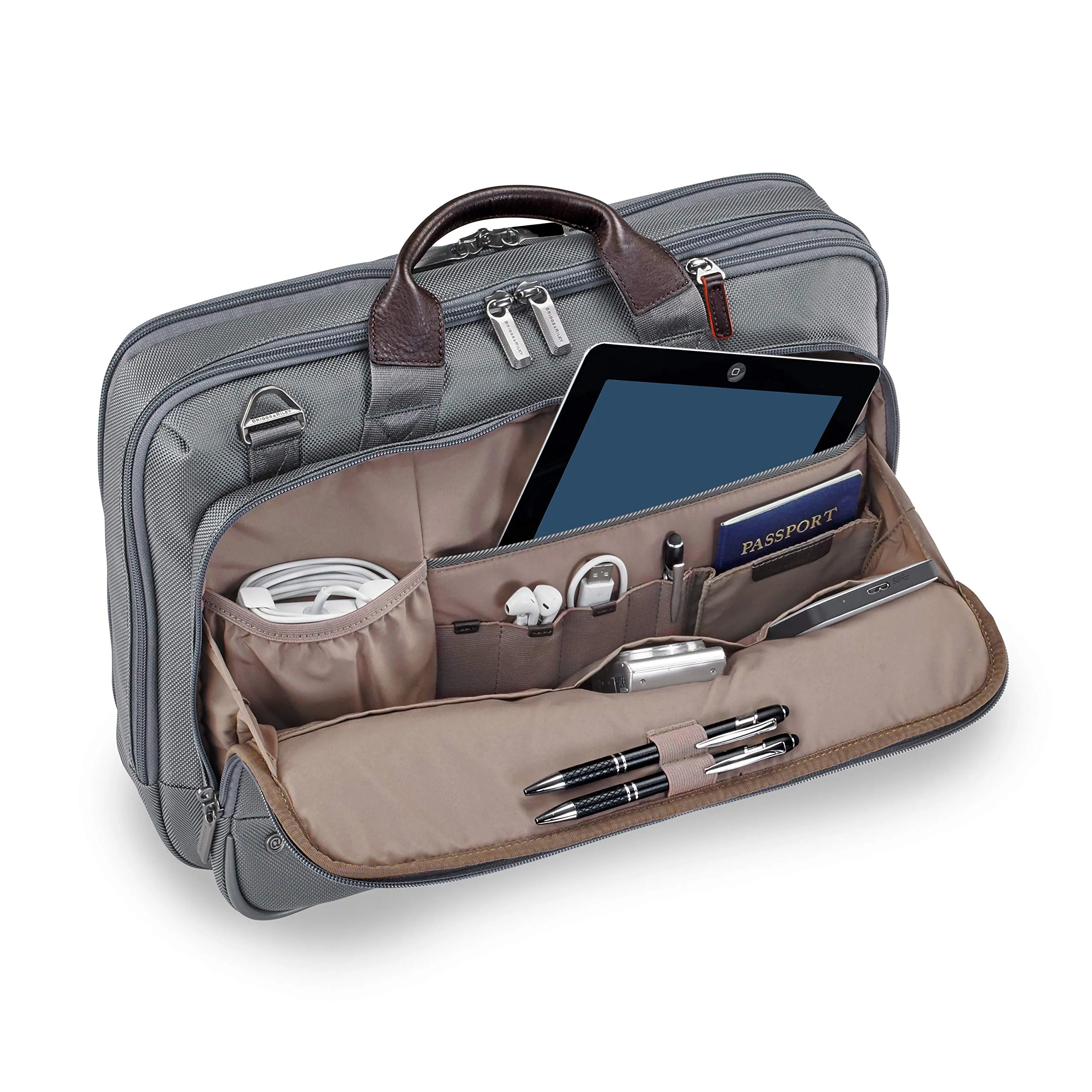 Briggs & Riley @work Leather Accent Medium Brief Bags Briggs-Riley
