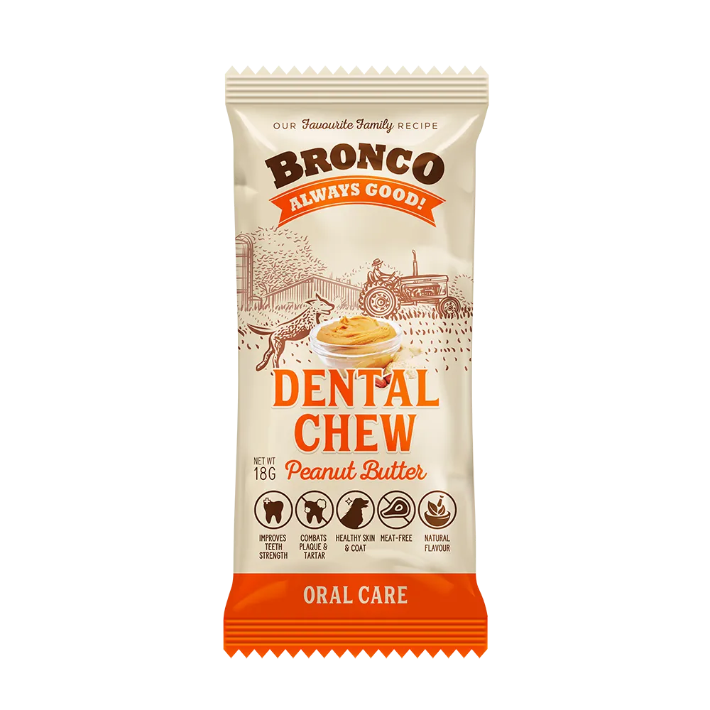 Bronco Dog Dental Chew Peanut Butter 18g