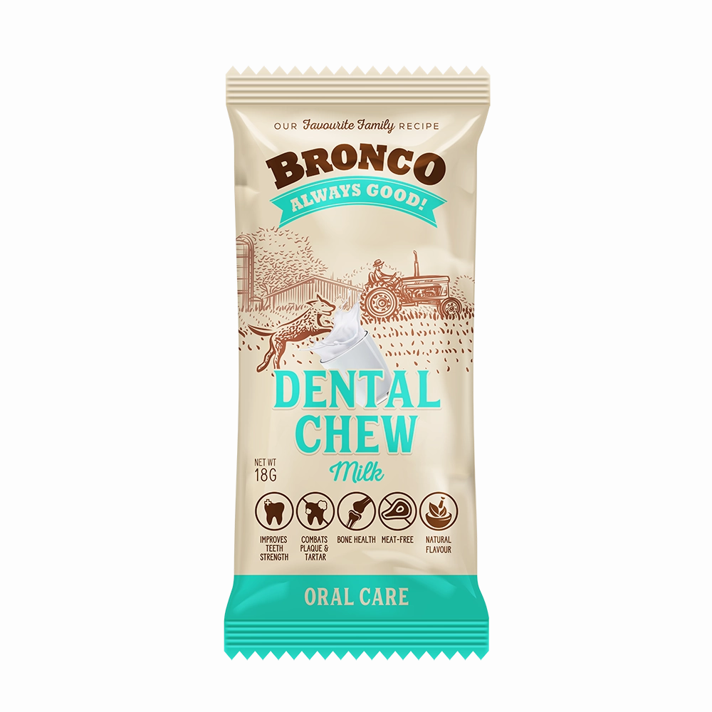 Bronco Dog Dental Chew Milk 18g