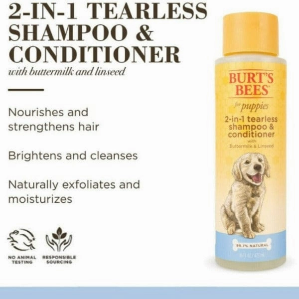 Burt's Bees Shampoo; 2 In 1 Tearless Shampoo & Conditioner