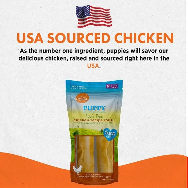 Canine Naturals Hide Free Chicken Rolls Puppy Chew
