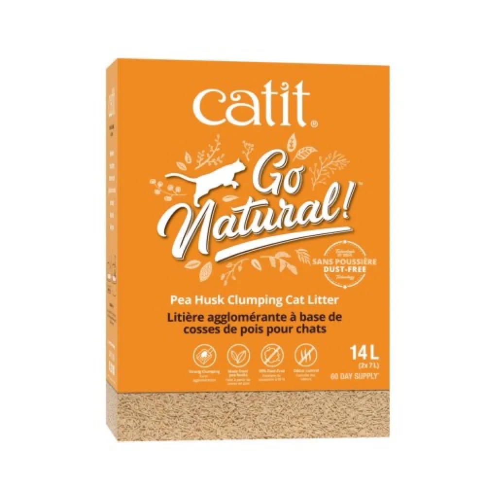 Catit Go Natural Clumping Pea Husk Cat Litter 14L