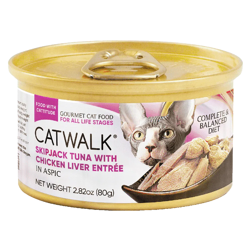 Catwalk Cat Skipjack Tuna with Chicken Liver Entree in Aspic 80g