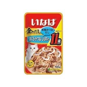 Ciao Cat Golden Stock Pouch - Small Tuna Flakes with Whitebait for Mature Cat 11  60g (IC-20)